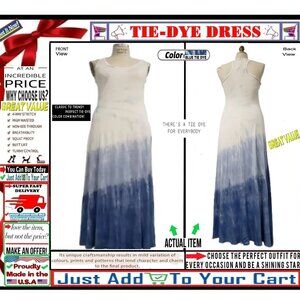 🛑 BULLY Tie Dye ➕🆒 DIP DYE Maxi DRESS Racerback Sleeveless💸BUY NOW‼️🟢